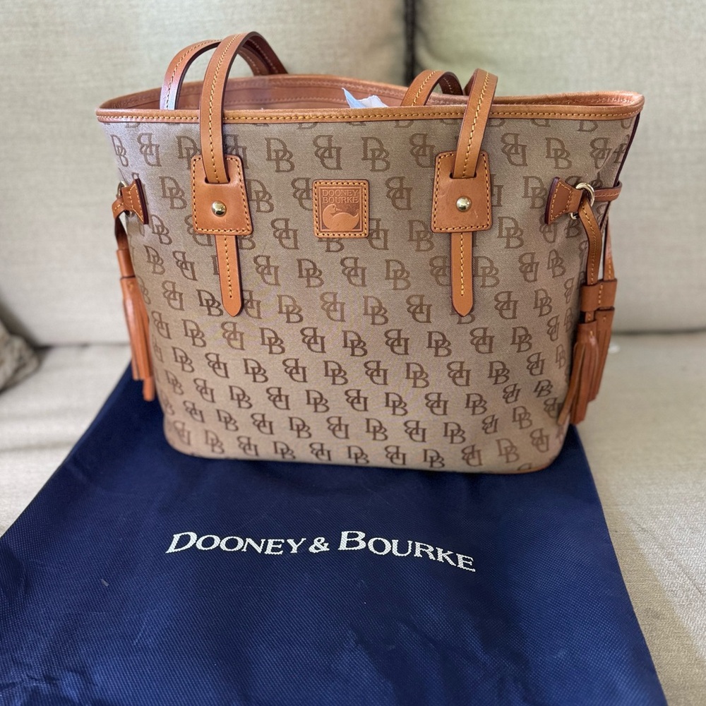 Dooney & Bourke brown monogrammed tote